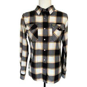 Womens DIXXON FLANNEL CO Long Sleeve LOUD Shirt Size Medium Plaid Pearl Snaps